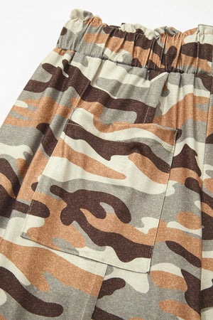 Camouflage Printed Drawstring Jogger Pants, view 11