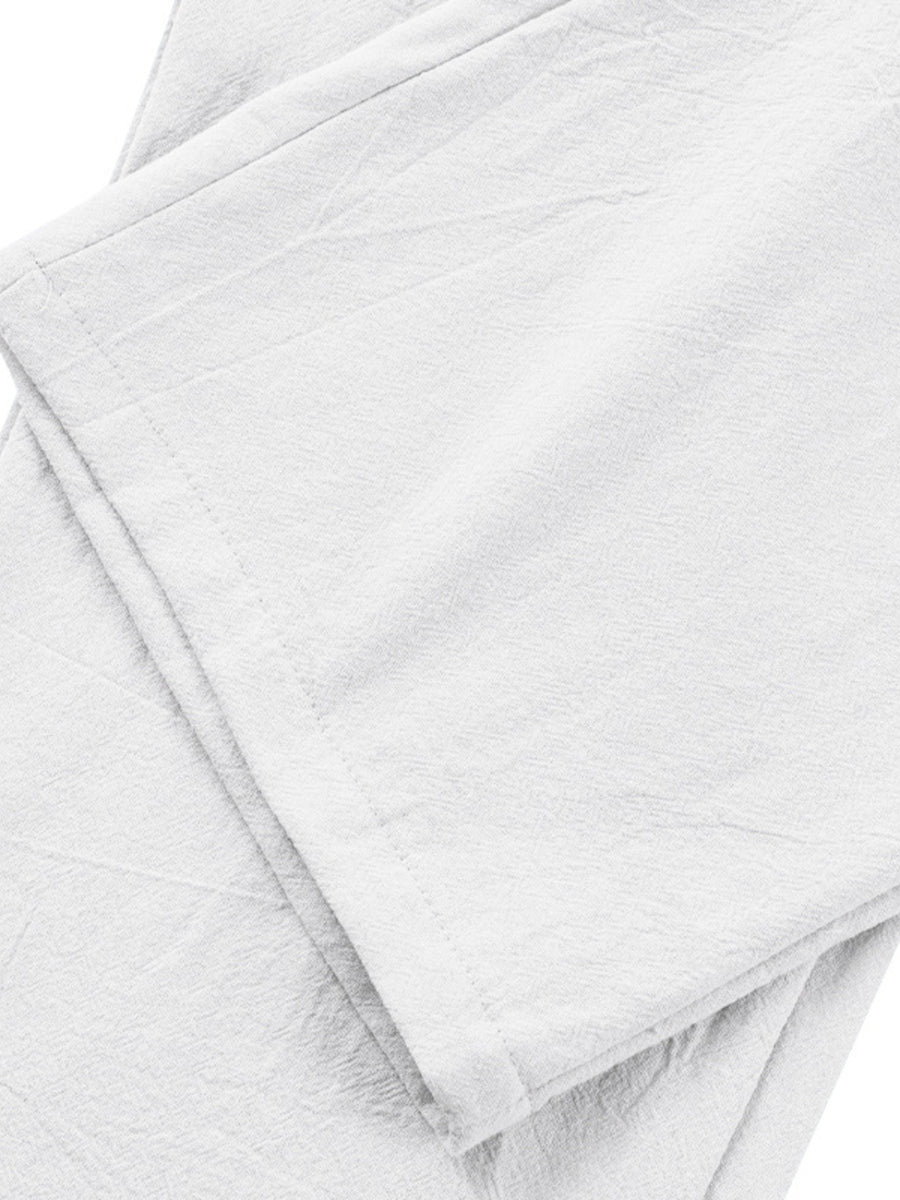 White Luxe Pleated Relaxed Fit Men's Sweatpants