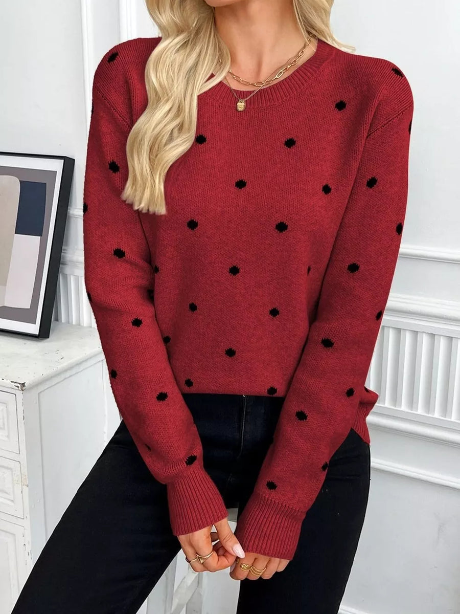 classic pullover sweater in camel with crew neck