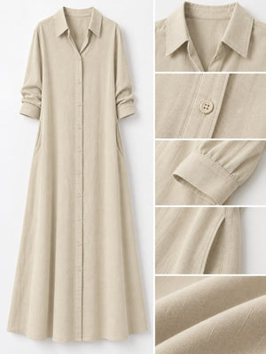 Polyester and spandex shirt dress in Light Blue with relaxed silhouette