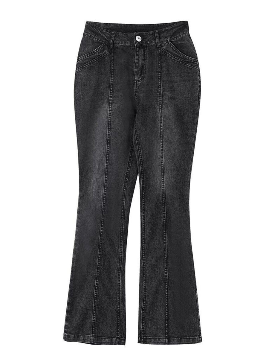 bootcut jeans in Black with pocketed and full-length