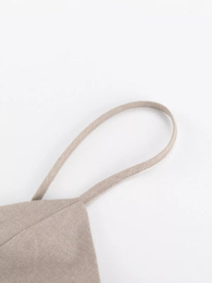 Tan linen camisole with thin adjustable straps
