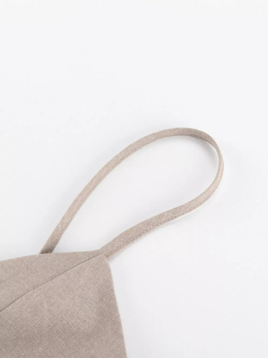 Tan linen camisole with thin adjustable straps