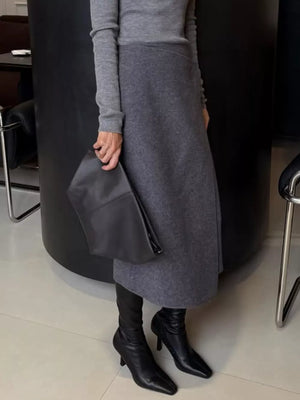 100% polyester Care instructions: Machine wash cold wrap skirt in Gray with A-line silhouette