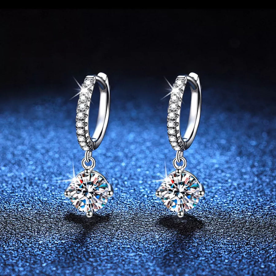 silver earrings with short and latch back