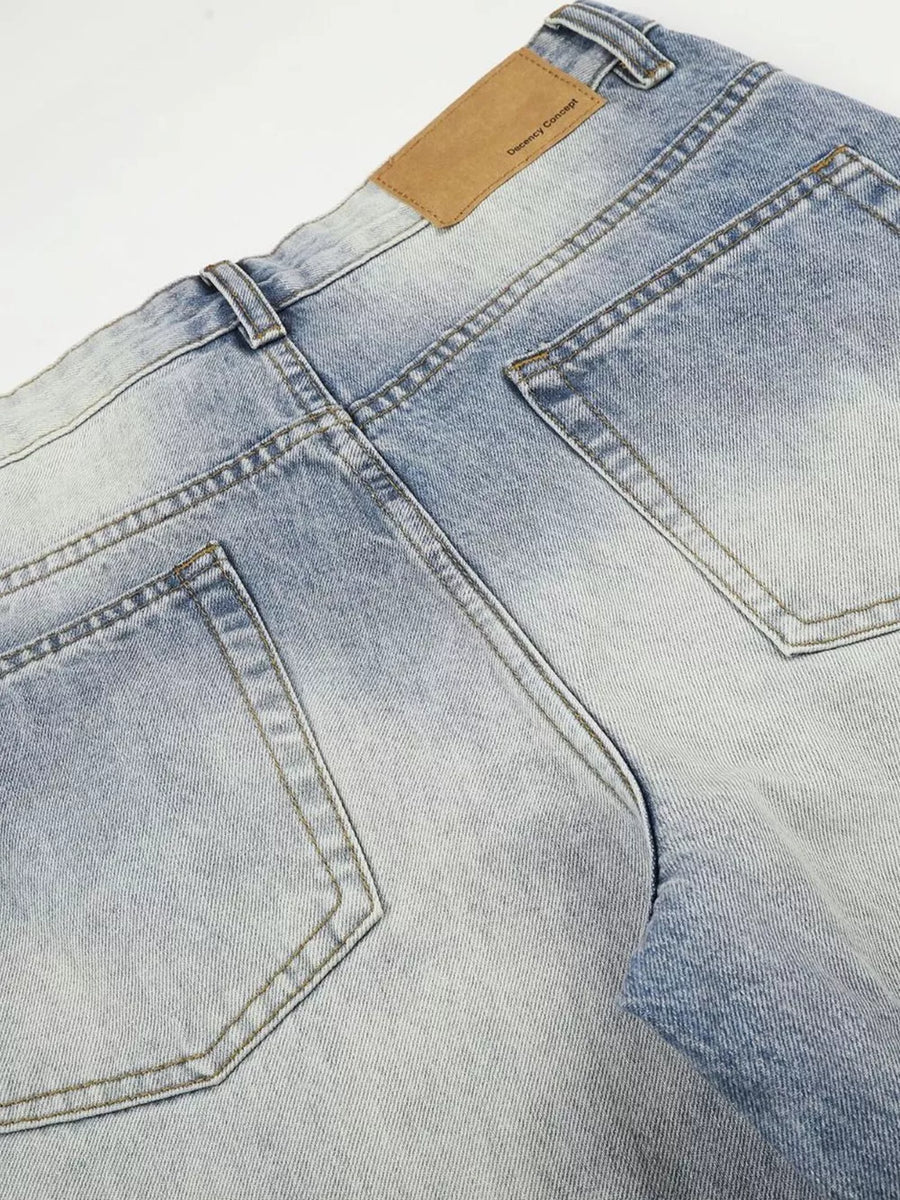 Men S Washed Wide Leg Jeans option 7
