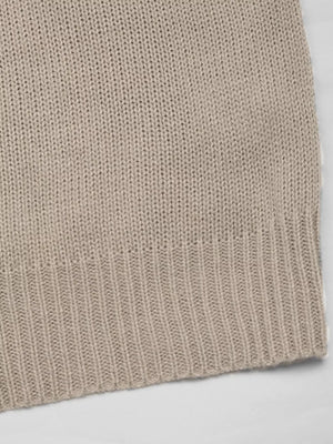 Gray apricot knit cardigan with ribbed hem detail