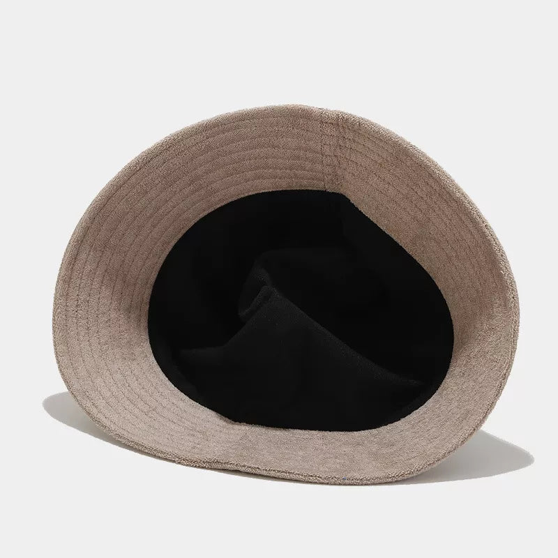 Wide Brim Bucket Hat in white with wide brim