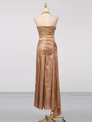 Halter Neck Ruched Maxi Dress option 5