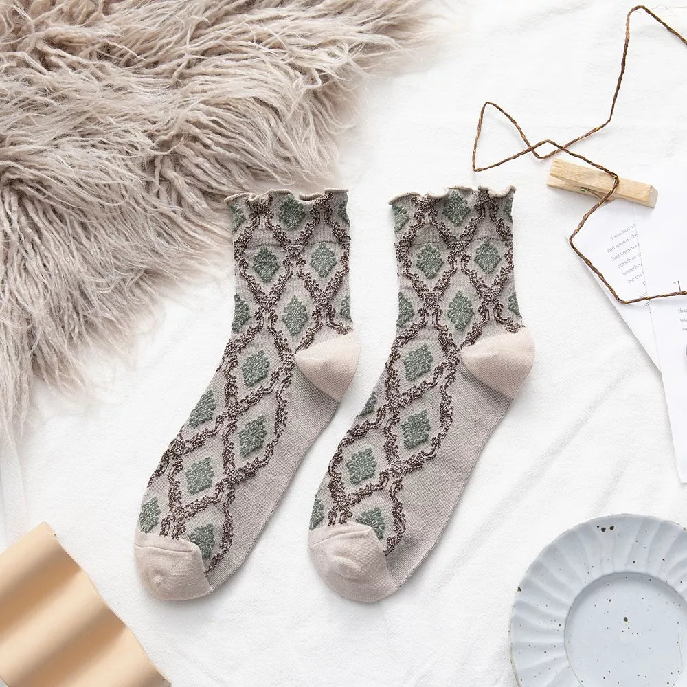Navy Blue socks with crew length and elastic