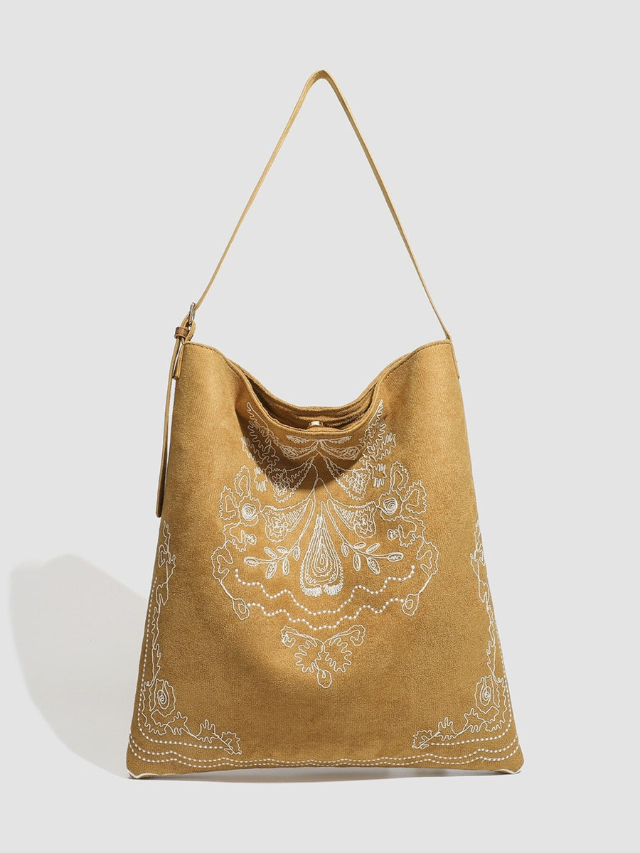 Suede Imported Size &amp handbag in camel with relaxed silhouette