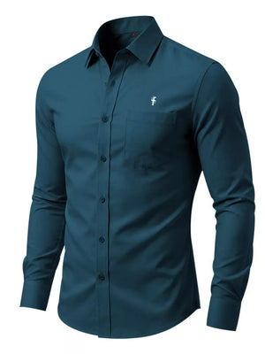 Men's Slim Fit Button Up Shirt Plus Size in Black, view 12