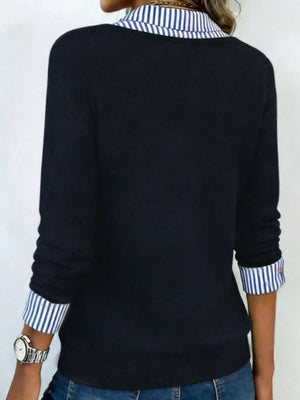 Dark Gray pullover sweater with hip-length and pullover