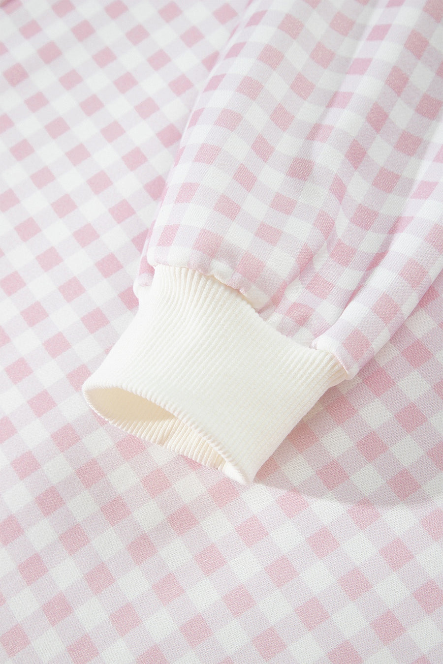 pajama set in light pink with crew neck and long sleeve