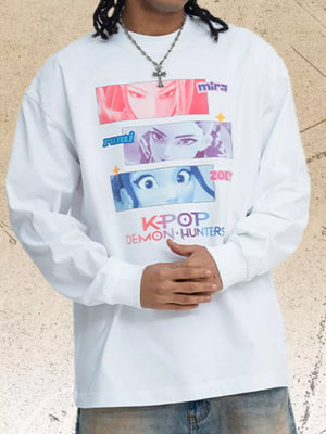 White Crew-neck Graphic Top