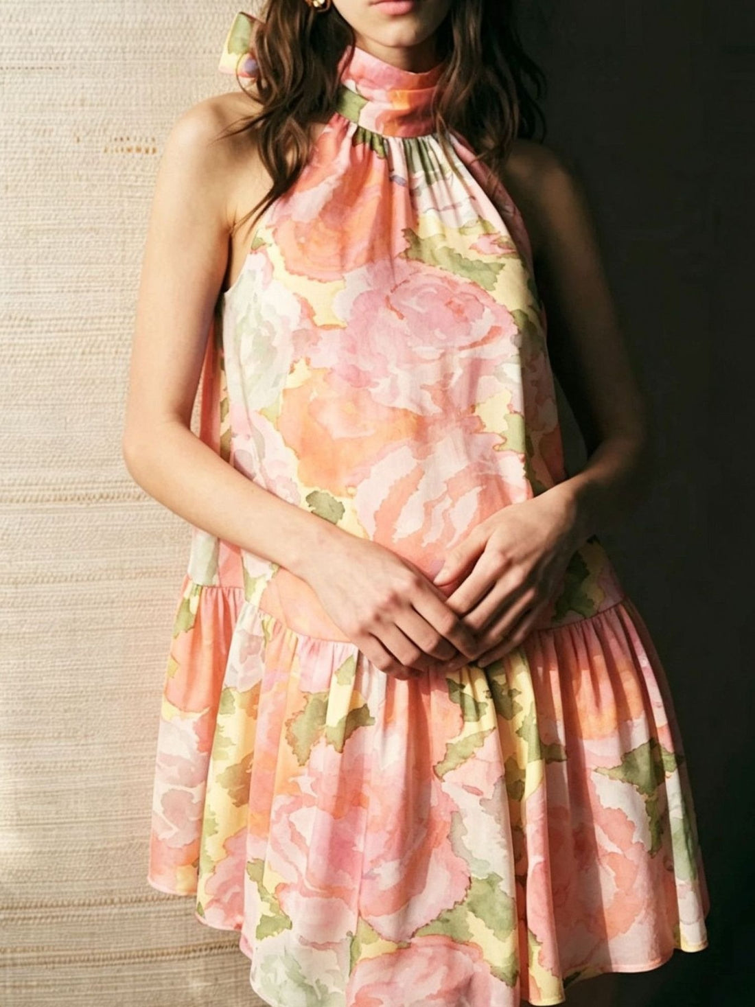 mini dress in bright yellow