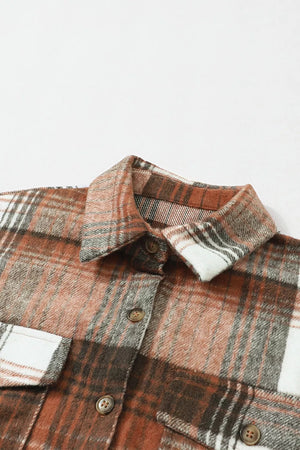 Plaid Button Up Shacket option 9