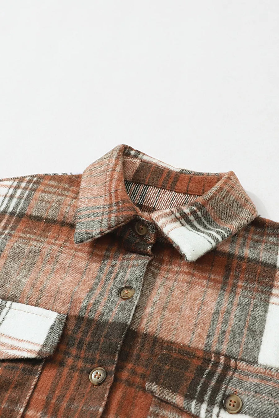 Plaid Button Up Shacket option 9