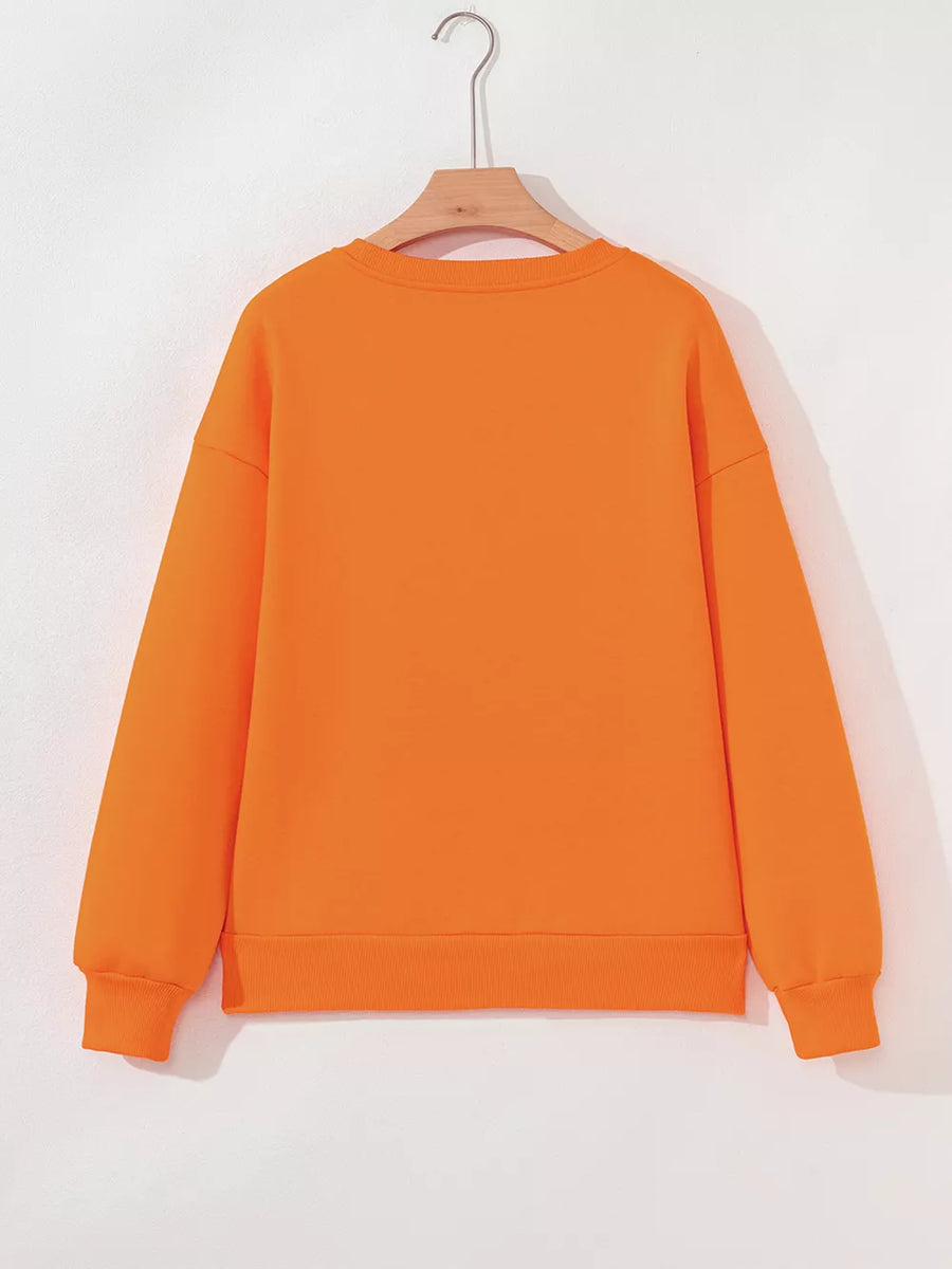 orange regular crewneck sweater with crew neck