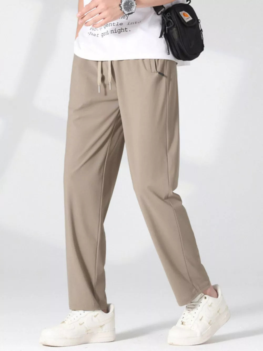 Light Gray Men's Plus Size Quick-dry Casual Pants