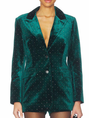 glam blazer in black with notch lapel
