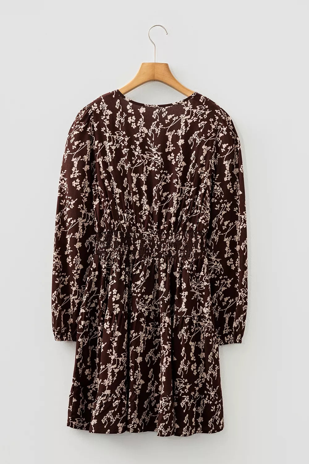 Ditsy Floral Print Split Neck Mini Dress option 8