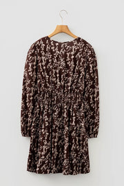 Ditsy Floral Print Split Neck Mini Dress option 8