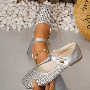 Square Toe Slip-ons in brown with square toe