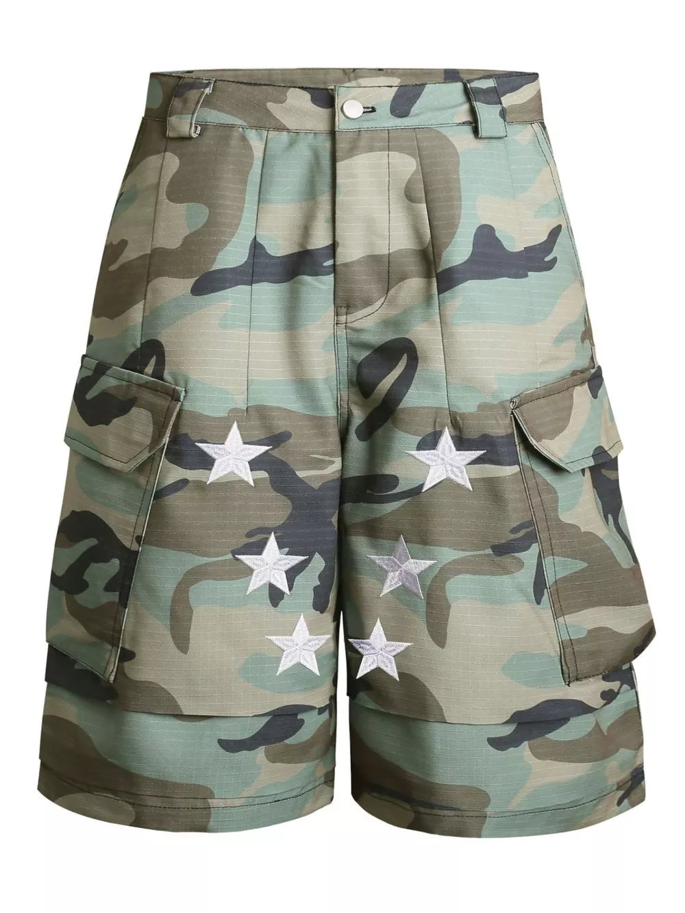 Green Camouflage Men's Star Camouflage Cargo Capris