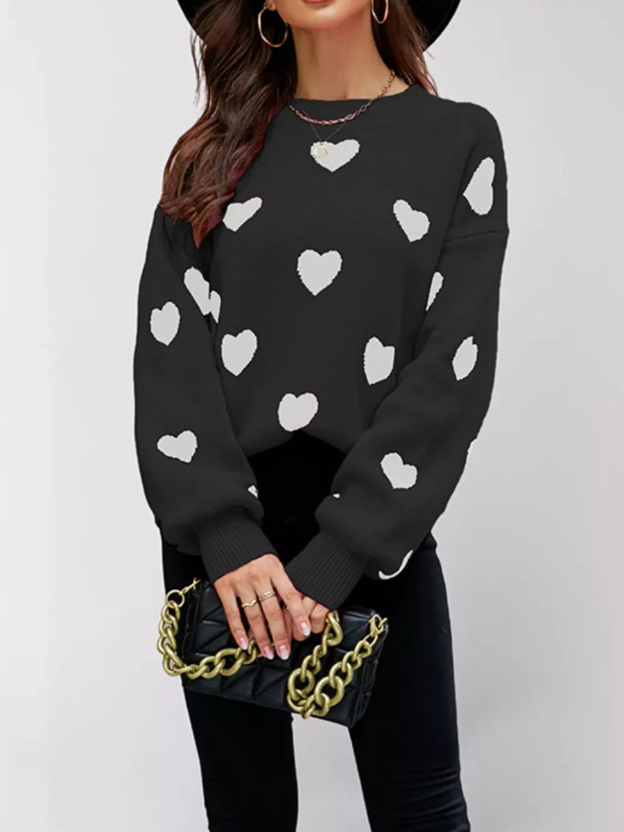 Black Apricot pullover sweater with hip-length and pullover