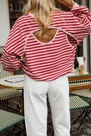 sweatshirt in Stripe with striped and cutout back
