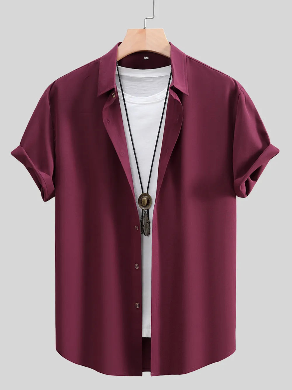 Pastel Blue regular button-up shirt with collared