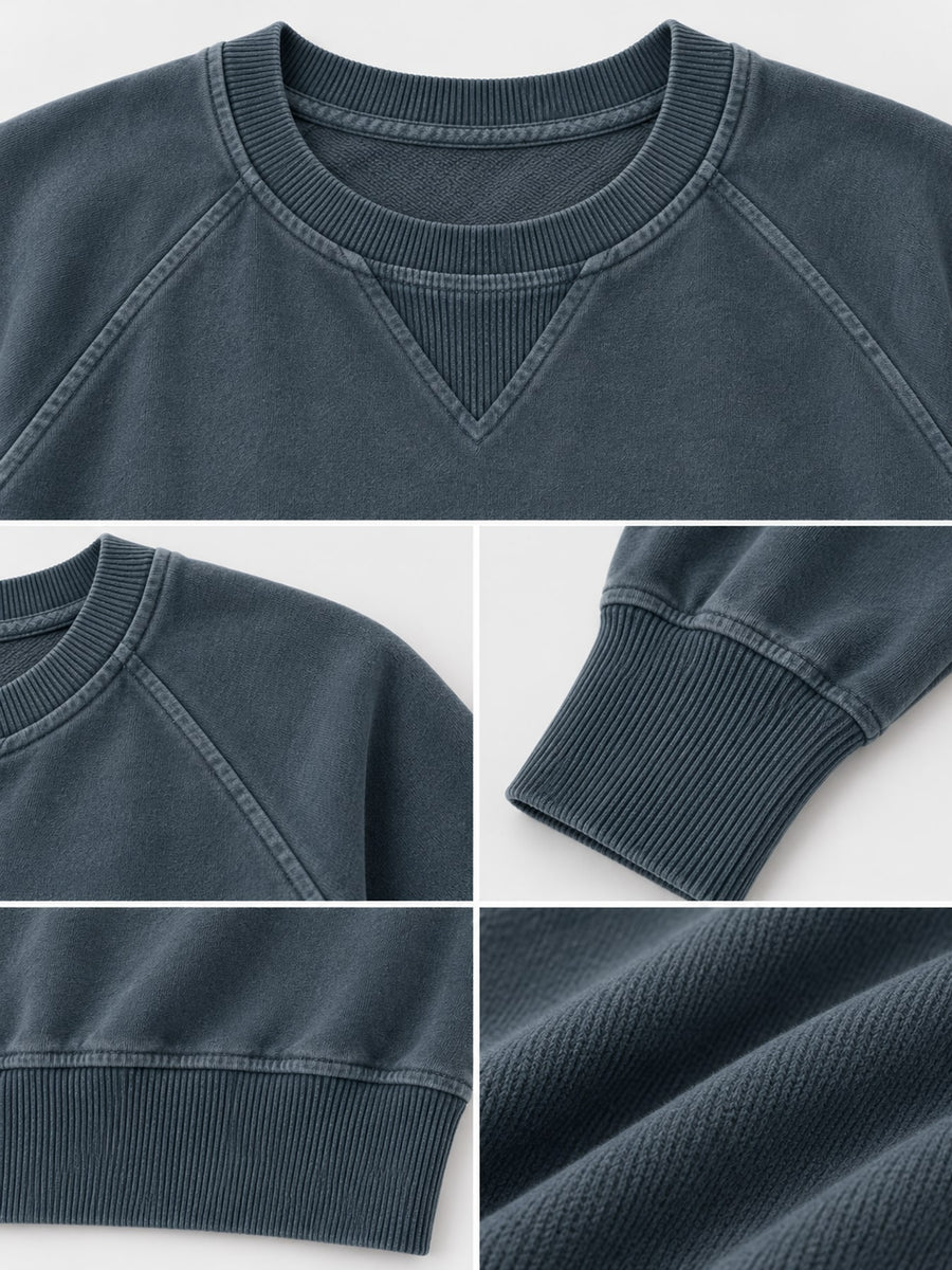 Polyester Care instructions: Machine wash cold sweatshirt in Dark Blue with relaxed silhouette