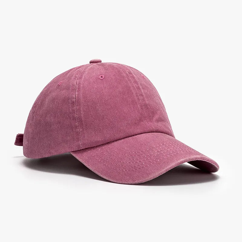 Dusty Pink vintage washed cotton baseball cap with adjustable strap