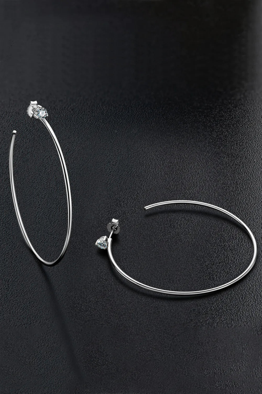 1 Carat Moissanite 925 Sterling Silver Hoop Earrings